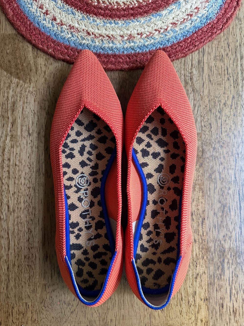 Orange Pointed Toe Women's Flats by Unknown Brand